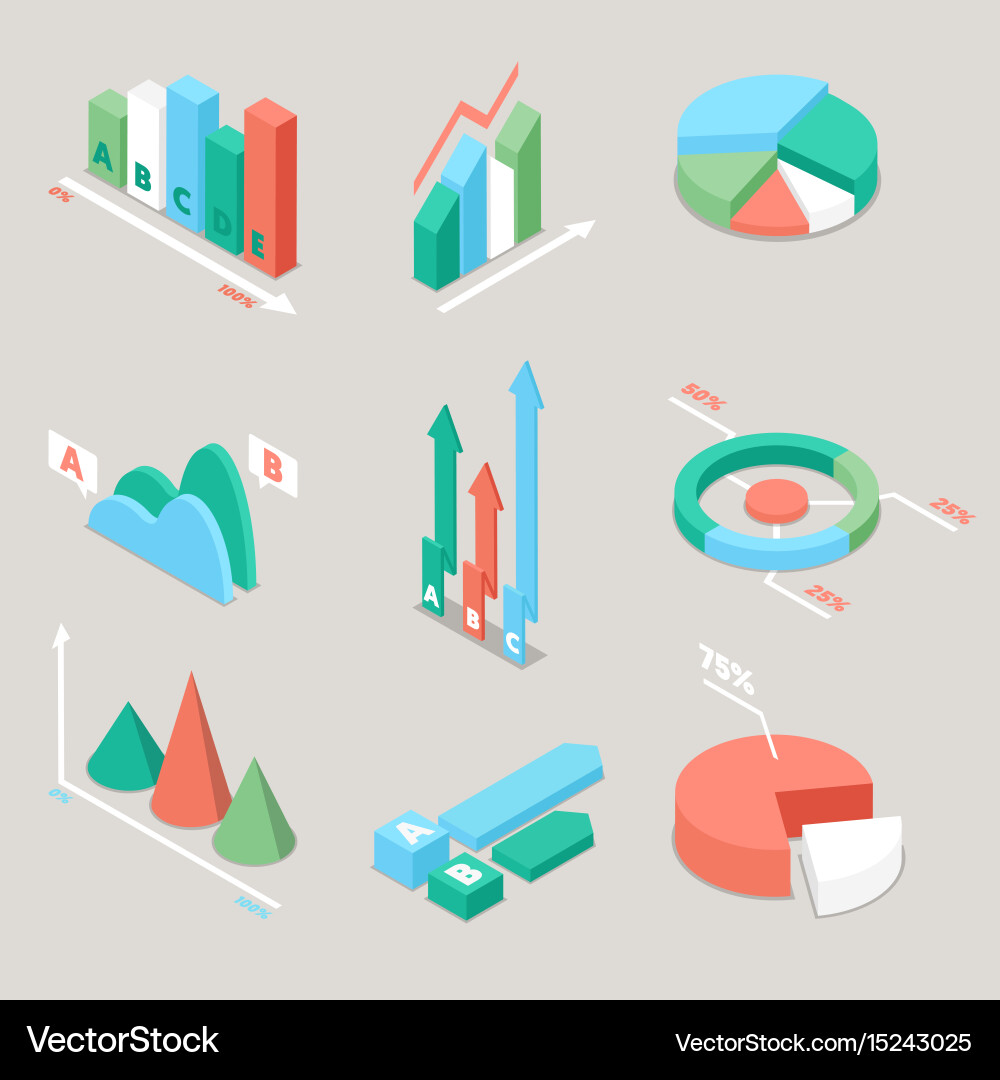 Data Analysis Charts & Graphs vector image
