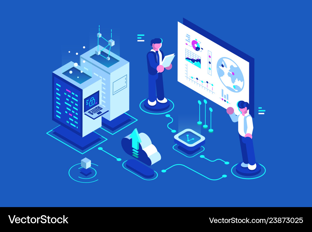 Data Center Network Vector Image