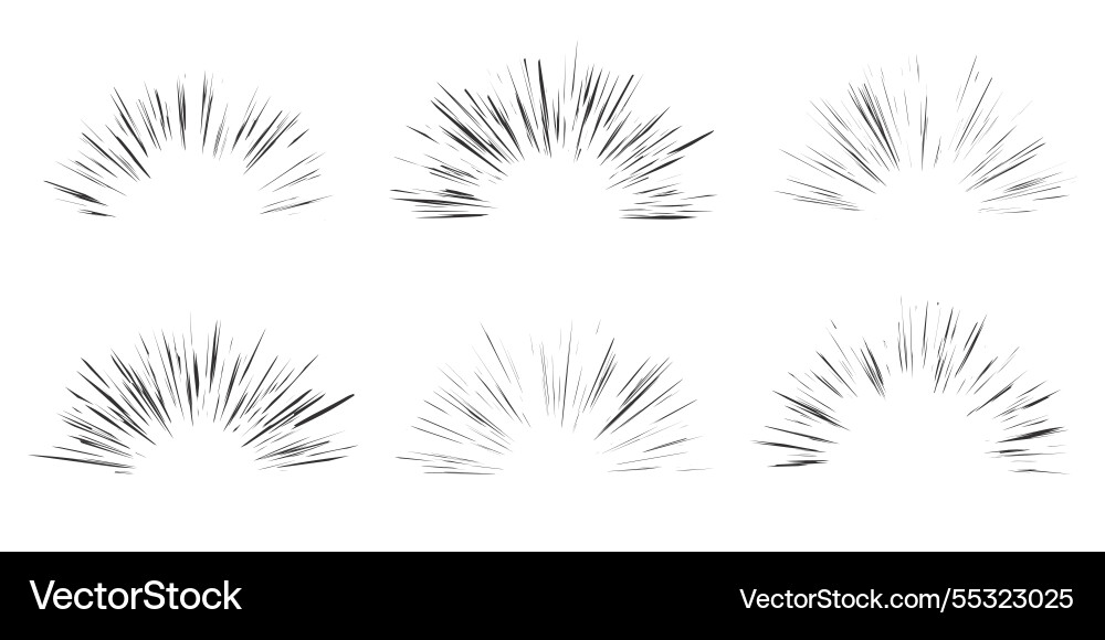 Explosion speed lines comic radial burst on white Explosion speed lines comic radial burst on white vector image