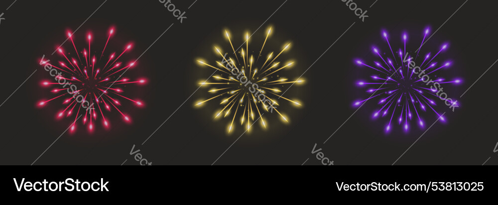 Firework explosion isolated on dark background Vector Image