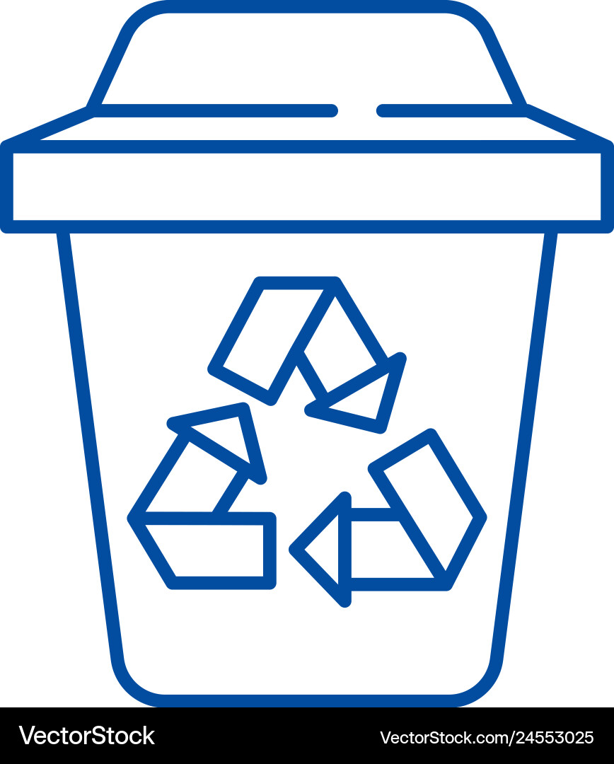 Garbage sorting line icon concept vector image
