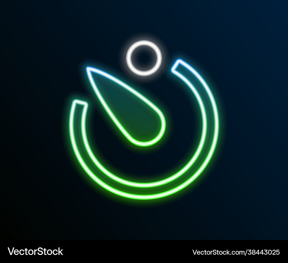 Glowing neon line camera timer icon isolated Vector Image
