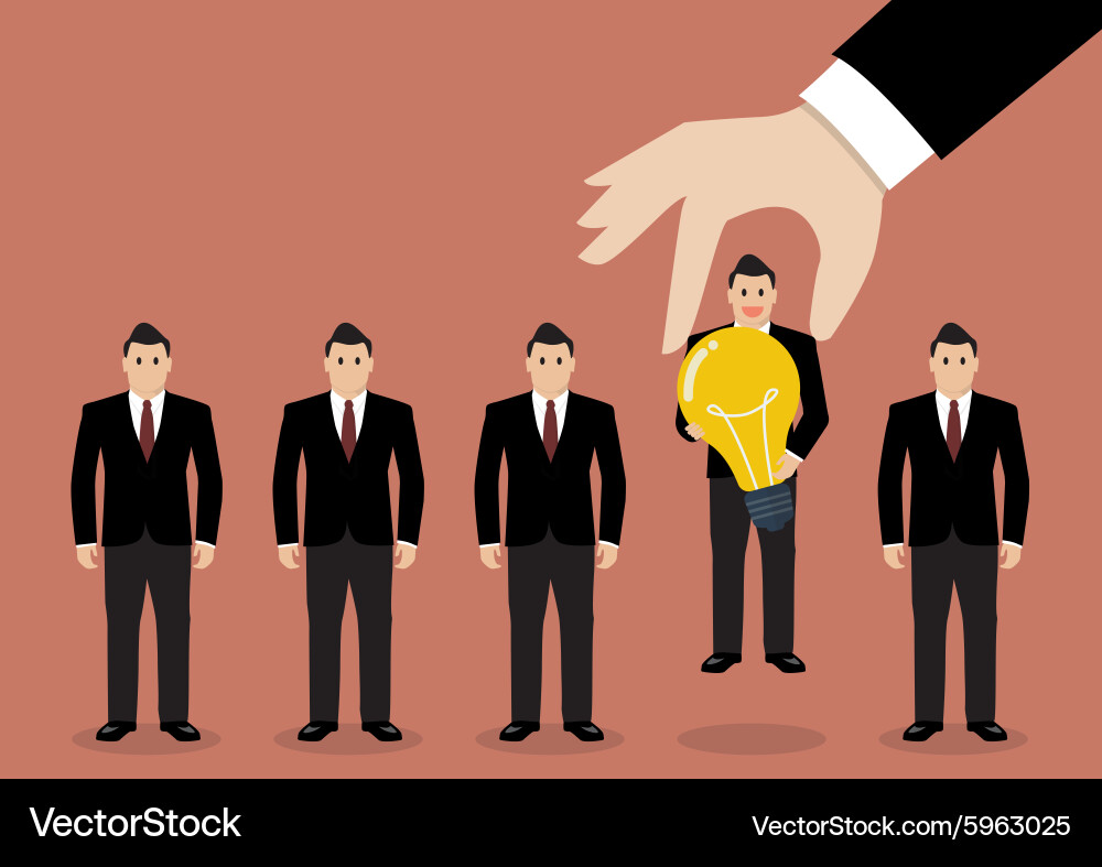 Hand Selecting Idea from Group Vector Image