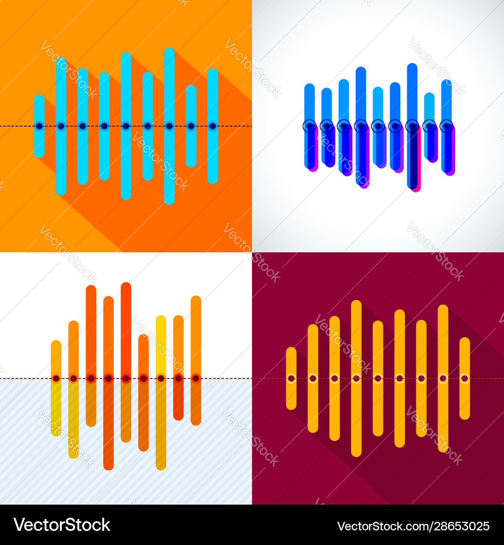 Infographics set with overlapping bars and central Infographics set with overlapping bars and central vector image