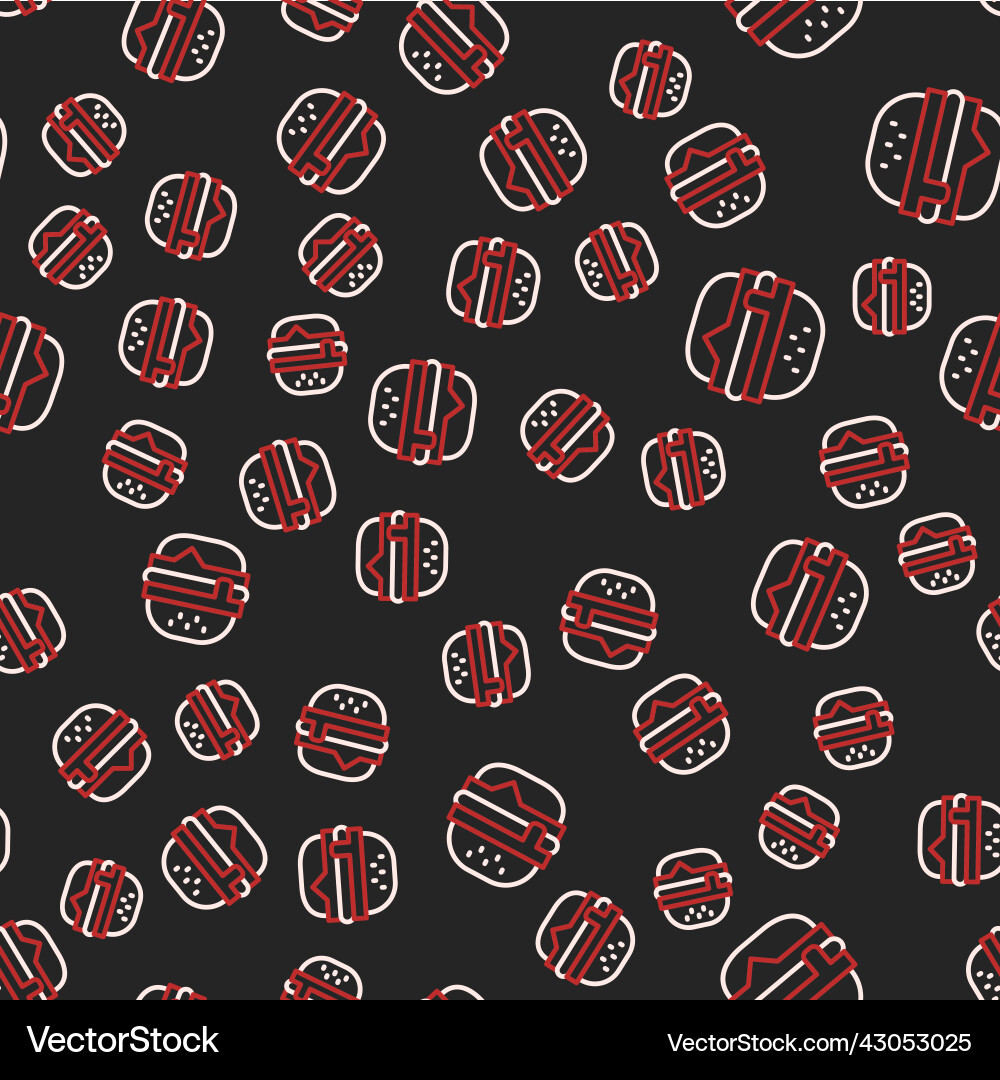 Line burger icon isolated seamless pattern Line burger icon isolated seamless pattern vector image
