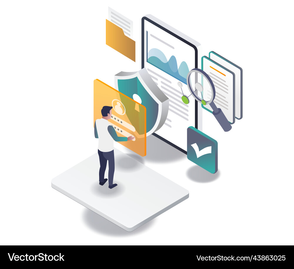 Mobile device security with password Mobile device security with password vector image
