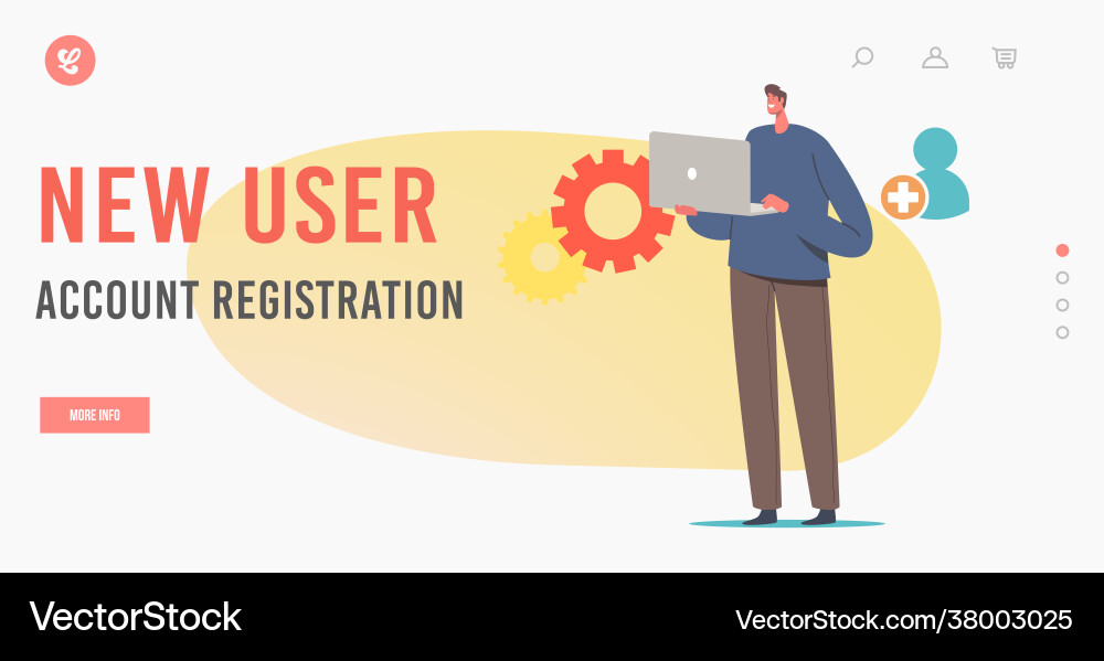New user online registration create account via New user online registration create account via vector image
