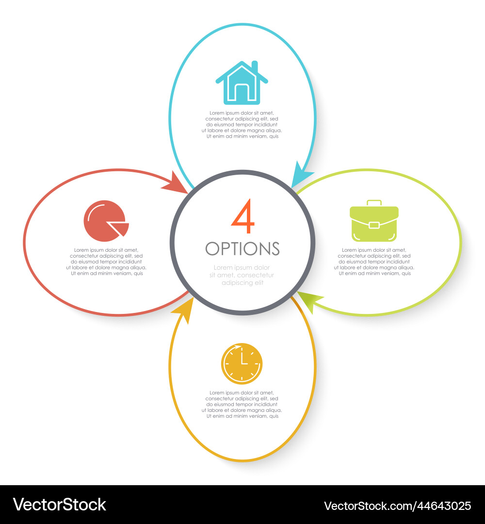 Outline round infographic element circle template Vector Image