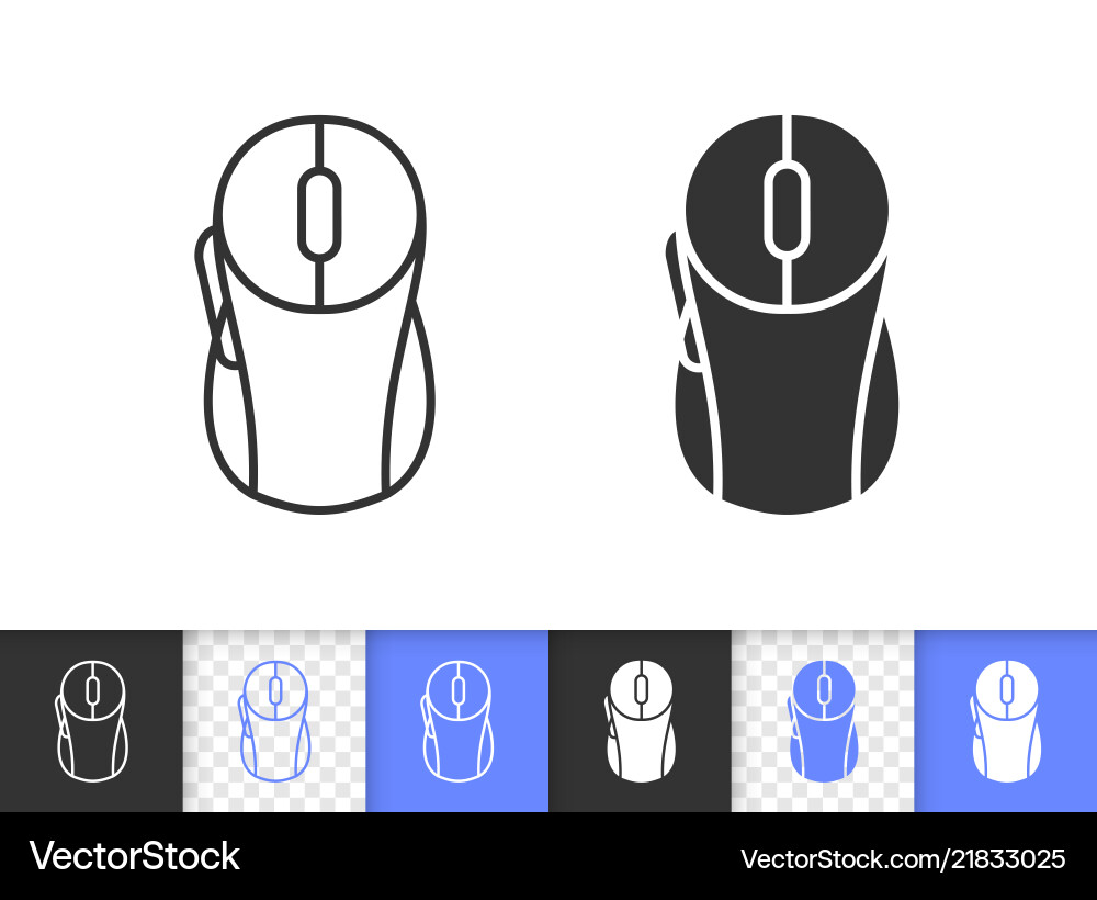 Pc mouse simple black line icon Pc mouse simple black line icon vector image