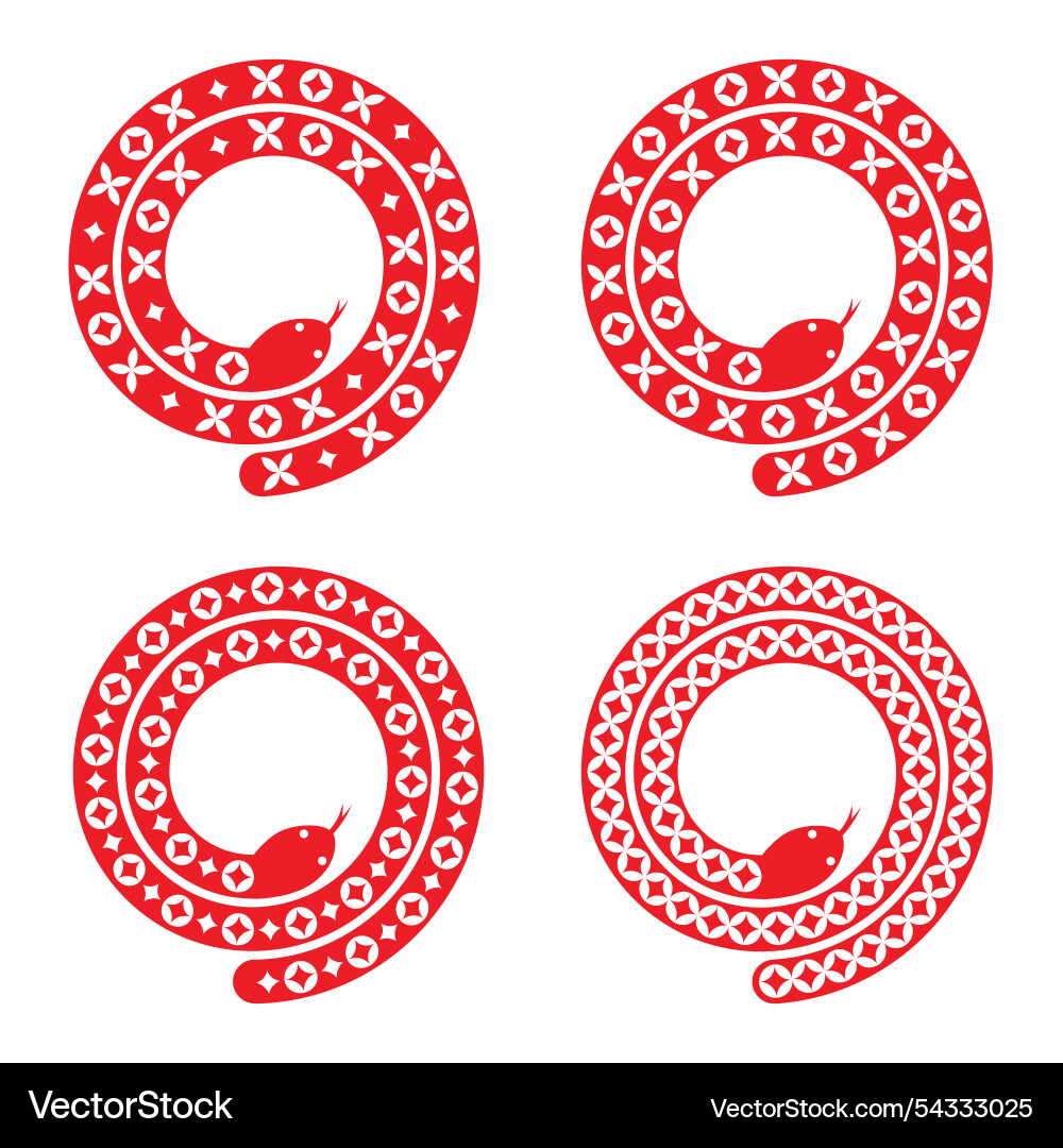 Rote Schlangen Set Symbol des neuen Jahres 2025 Rote Schlangen Set Symbol des neuen Jahres 2025 vektorbild
