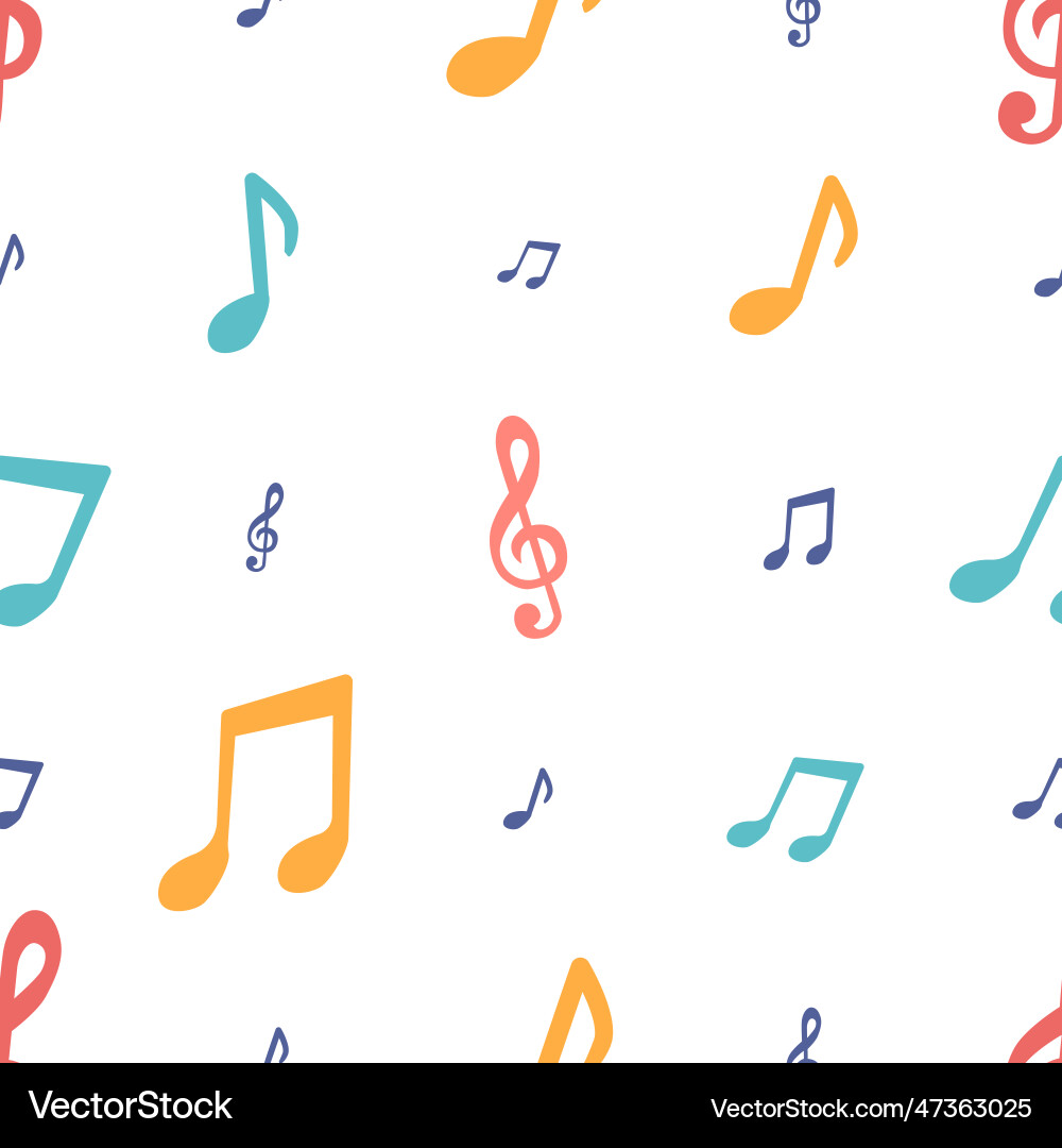Seamless pattern featuring an array of music notes Seamless pattern featuring an array of music notes vector image