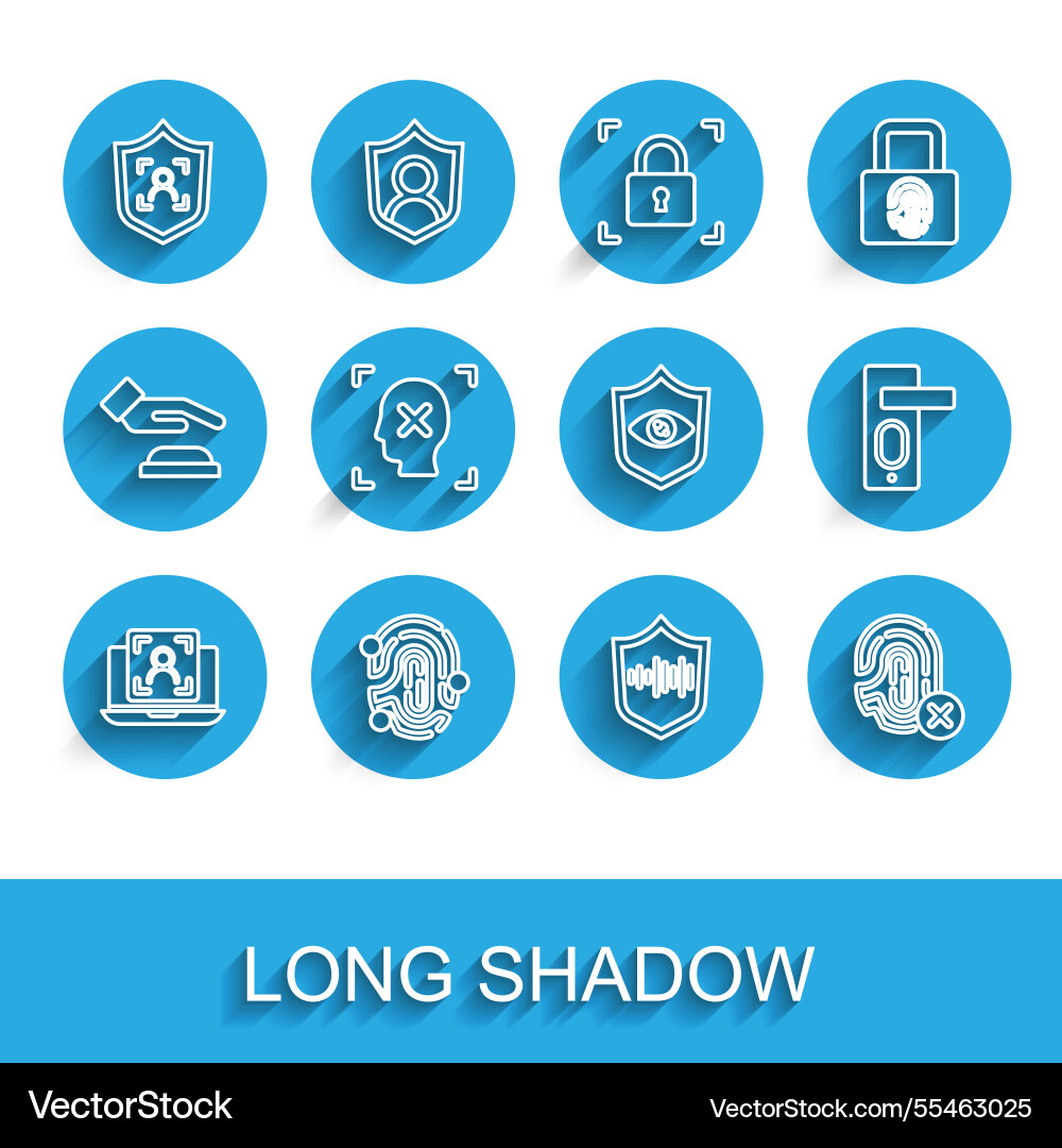 Set line laptop with face recognition fingerprint Set line laptop with face recognition fingerprint vector image