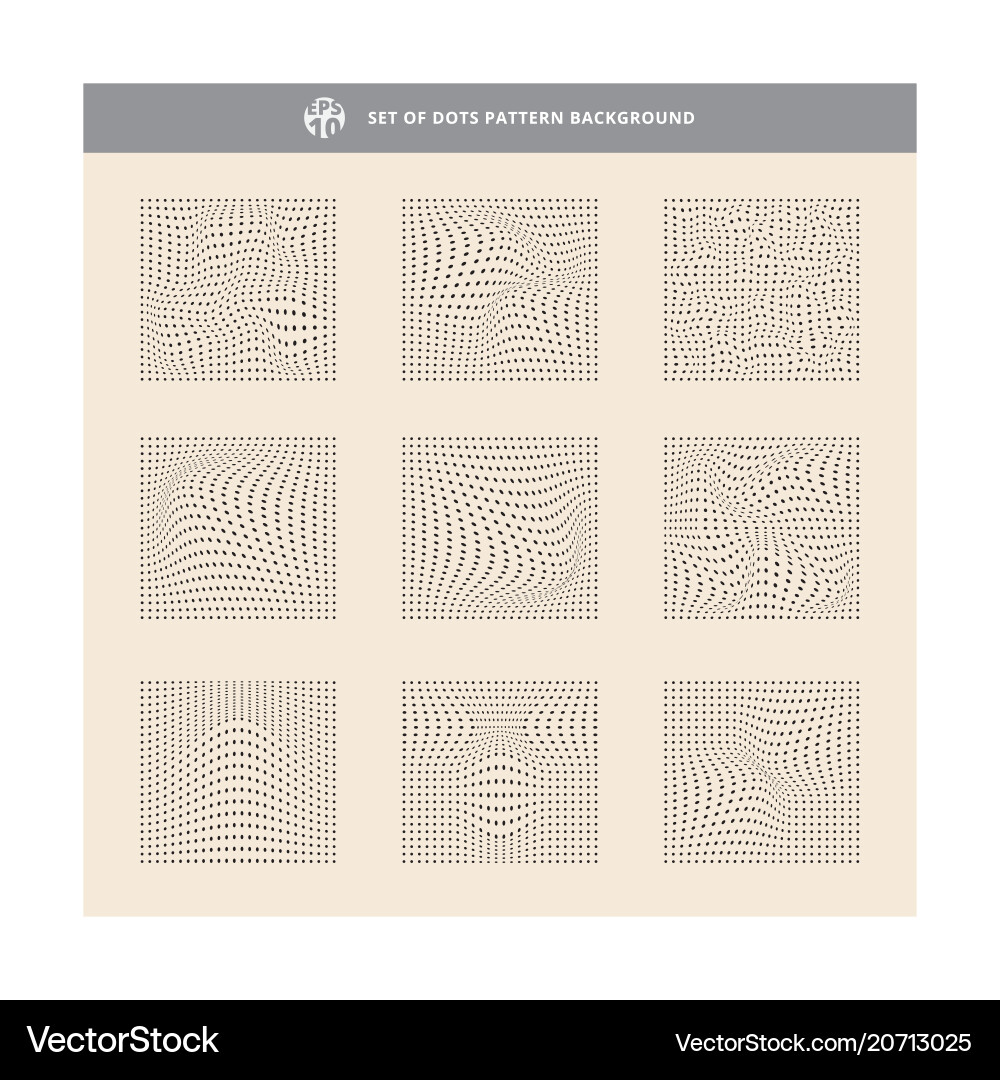 Set of dots pattern wave background rough texture Set of dots pattern wave background rough texture vector image