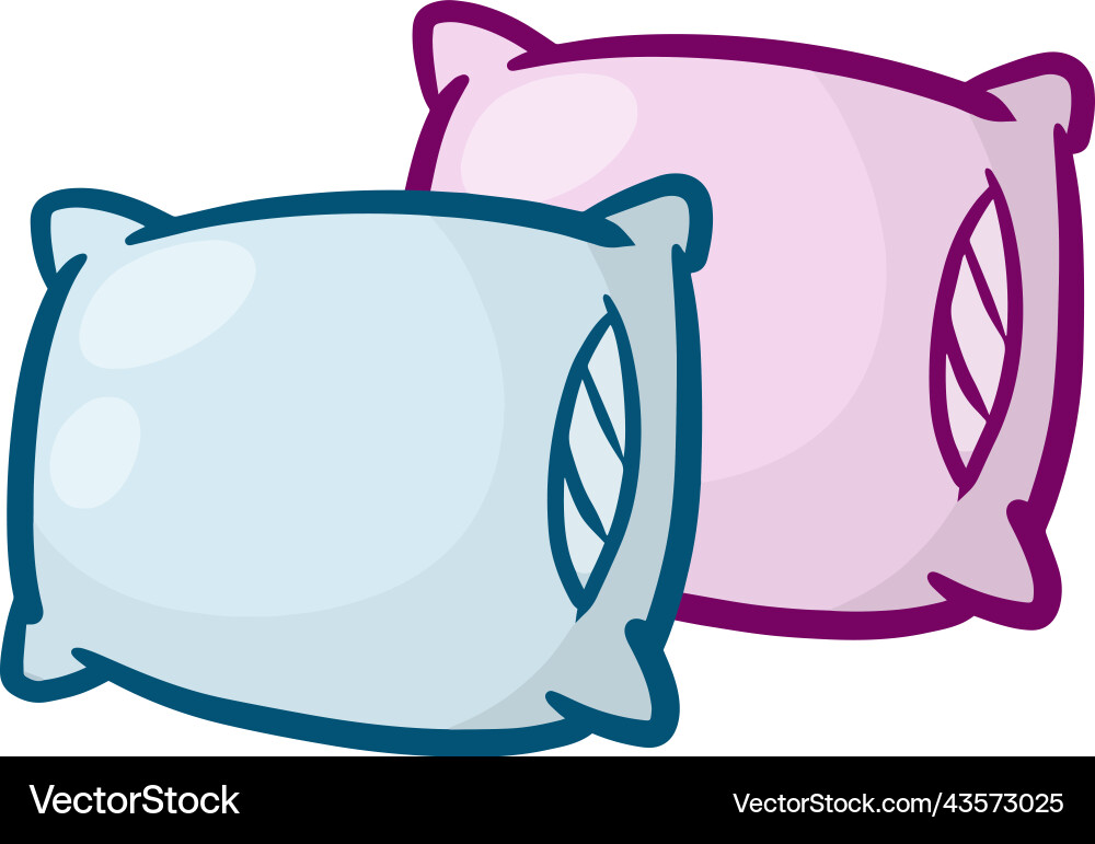 Set of pillows large and small object Set of pillows large and small object vector image