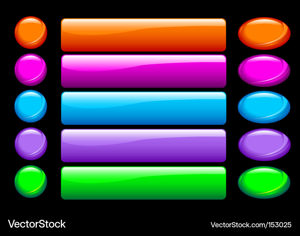 Shiny Circle Buttons Vector Image