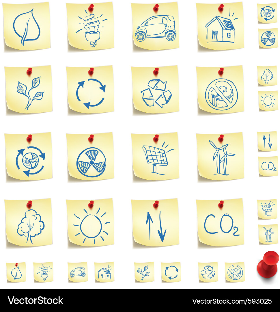 Sticky Note Icon Set Vector Image
