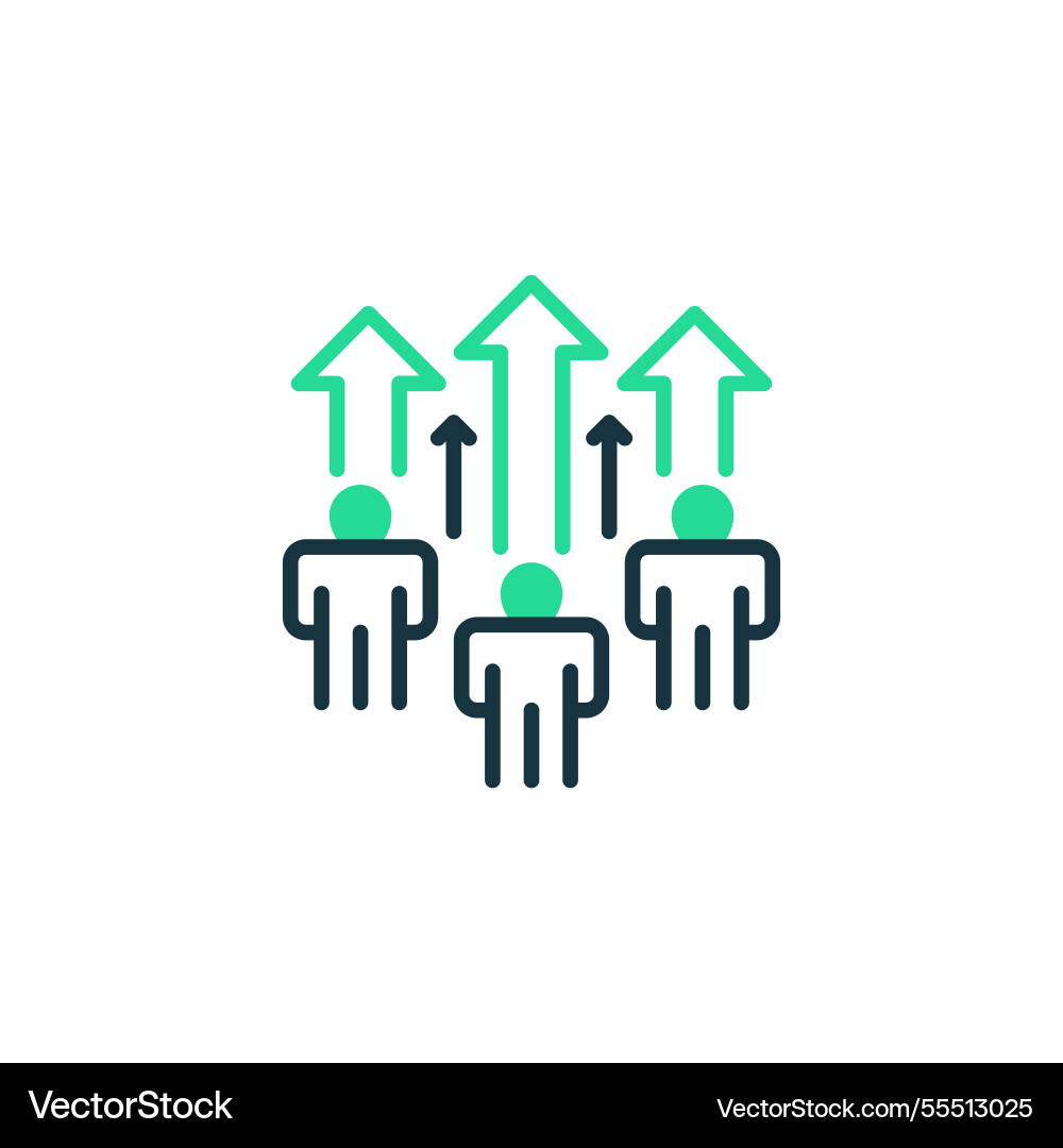 Team progress two tone color icon linear style Team progress two tone color icon linear style Vector Image