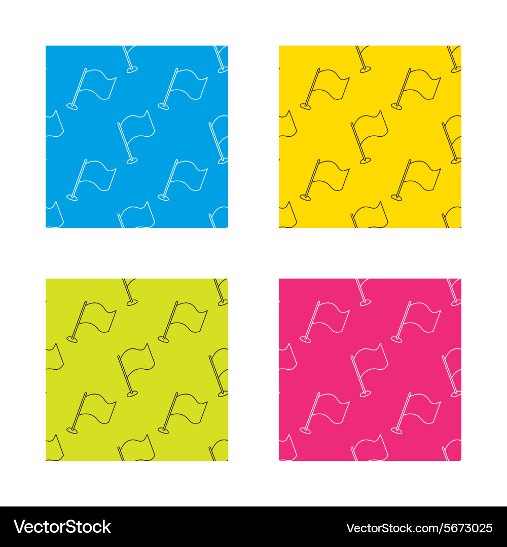 Waving flag icon location pointer sign Vector Image