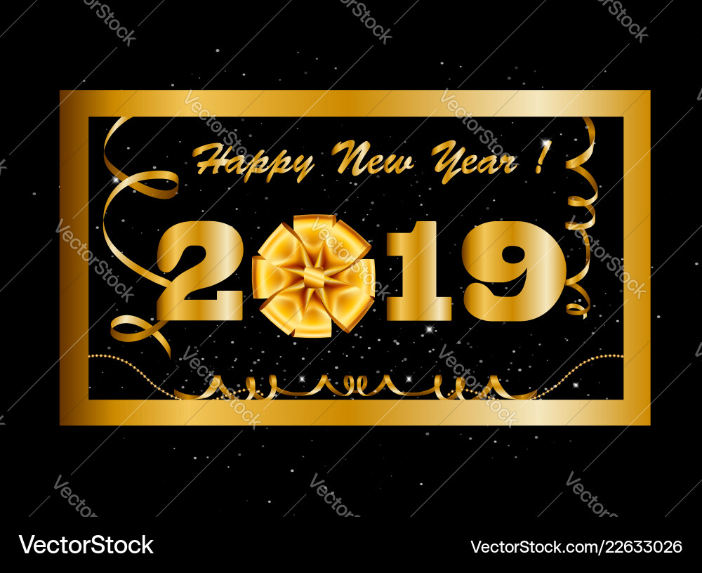2019 guten Rutsch ins neue Jahr Hintergrund mit goldenem Geschenk 2019 guten Rutsch ins neue Jahr Hintergrund mit goldenem Geschenk vektorbild