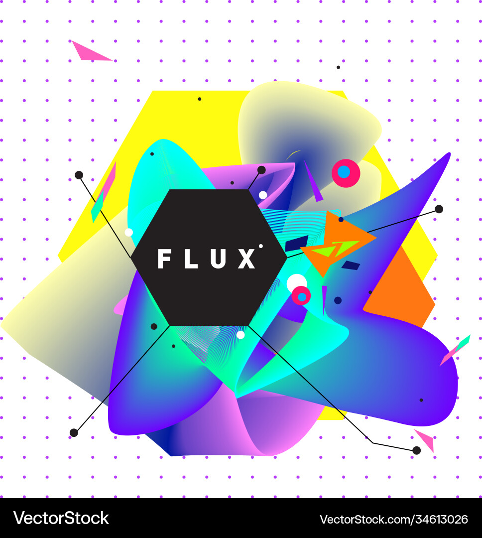 3d colorful wave background dynamic flux effect Vector Image