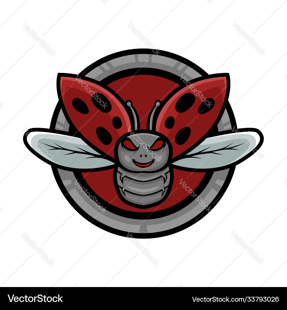 Angry lady bugs mascot logo vector image