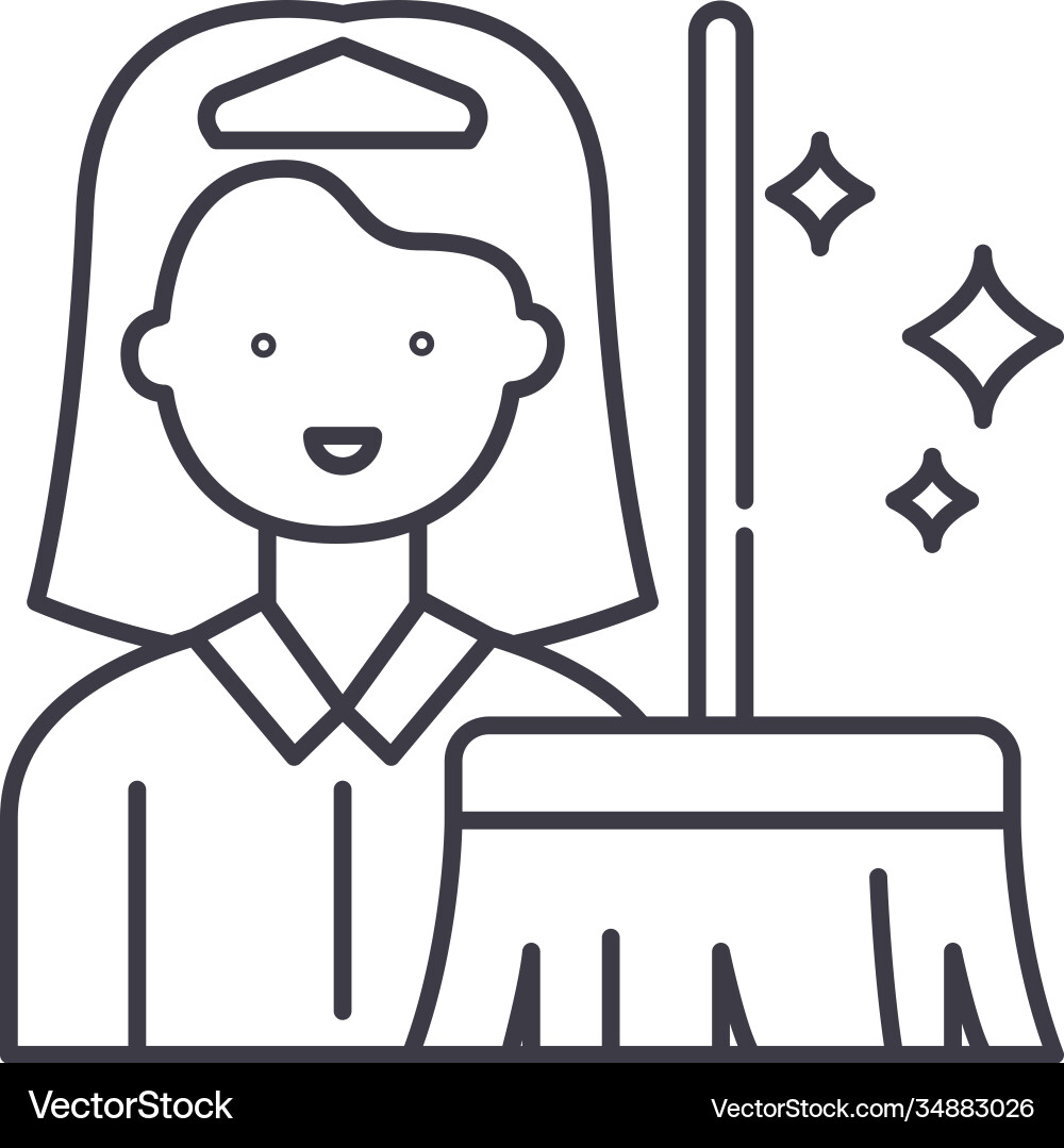 Clean service icon linear isolated Clean service icon linear isolated Vector Image
