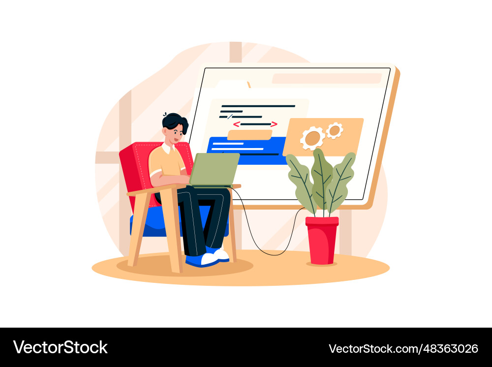 Code optimization concept on white background Code optimization concept on white background Vector Image