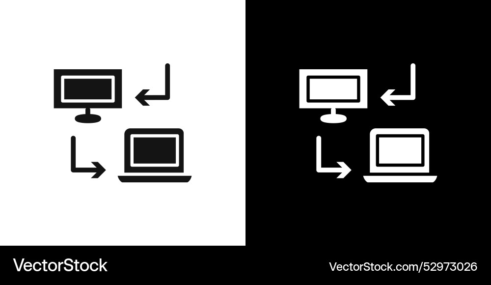 Data synchronization icon flat set outline Data synchronization icon flat set outline vector image