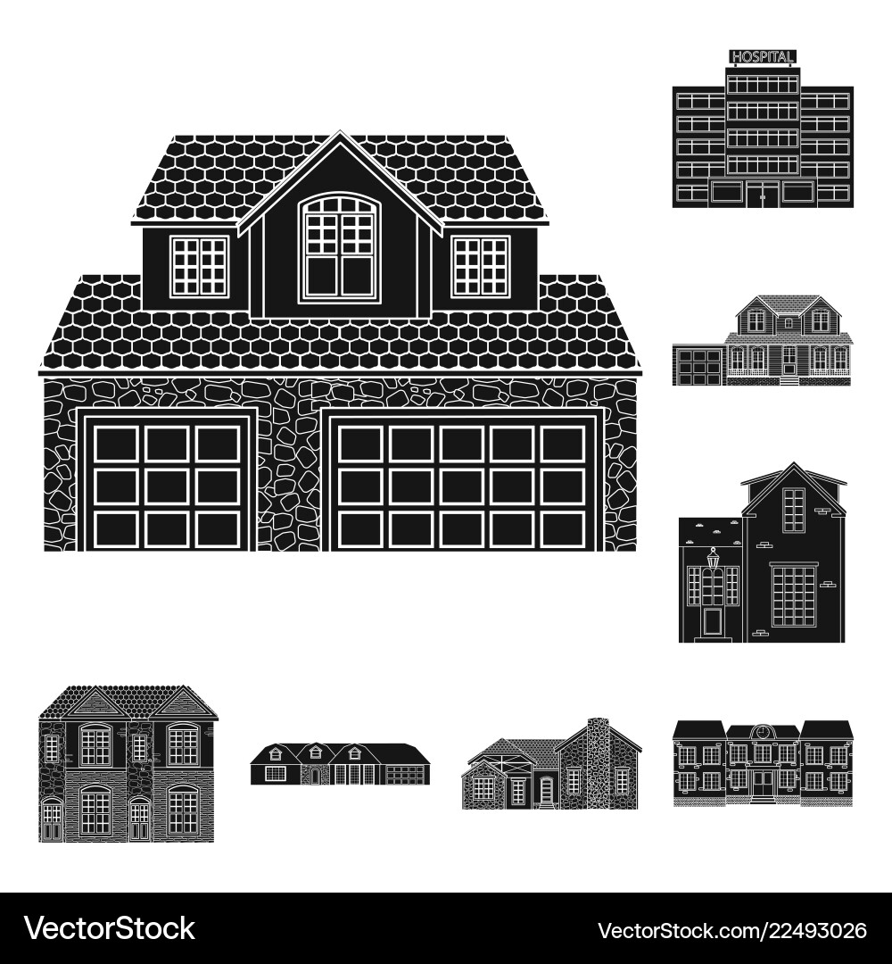 Design of building and front sign Design of building and front sign Vector Image