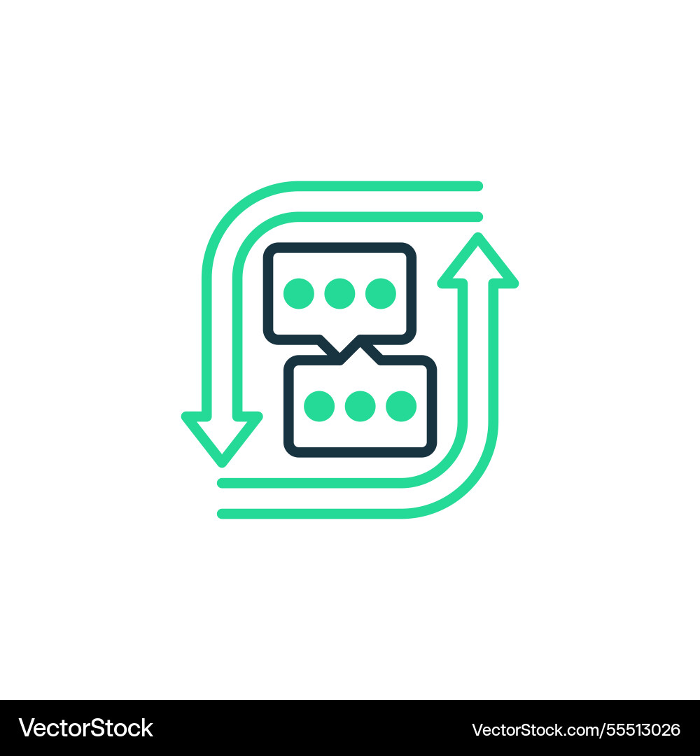 Feedback loop two tone color icon linear style Feedback loop two tone color icon linear style vector image