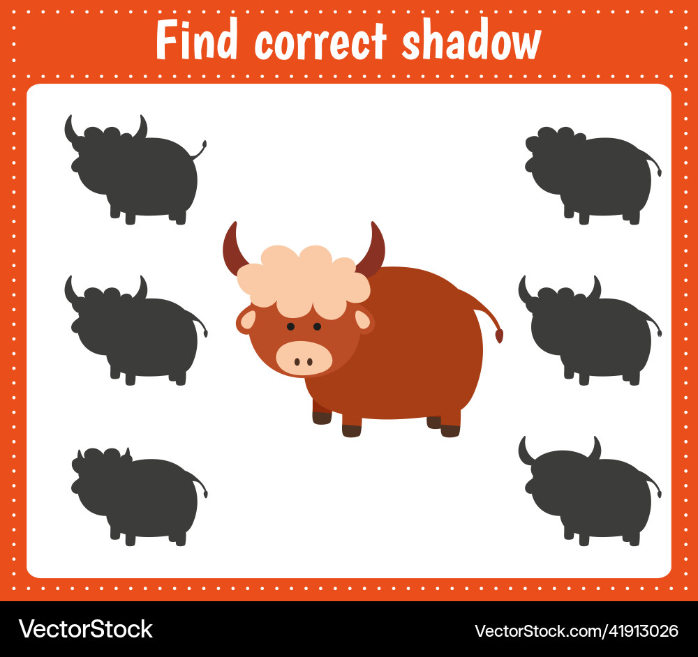 Find correct shadow yak Find correct shadow yak vector image