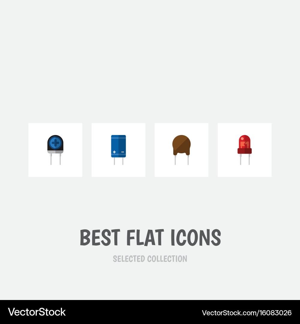 Flat icon device set of recipient transducer vector image
