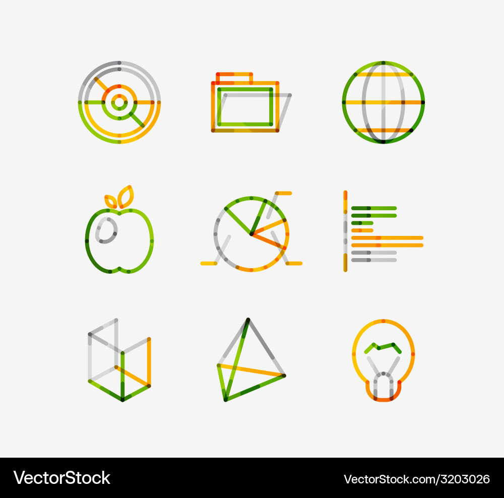 Minimal thin line design web icon set Vector Image