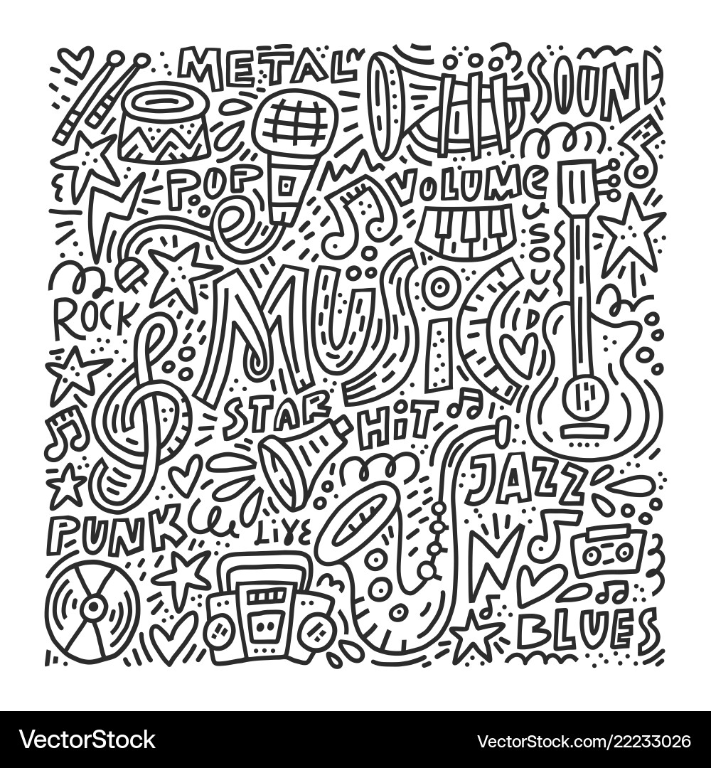 Musical Doodle Art Vector Image