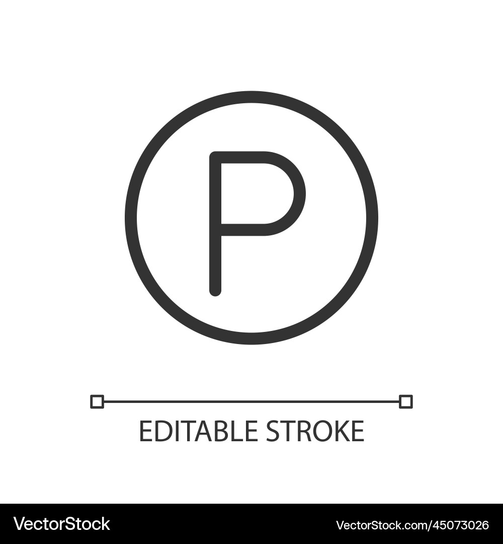 Parking location pixel perfect linear ui icon Parking location pixel perfect linear ui icon vector image