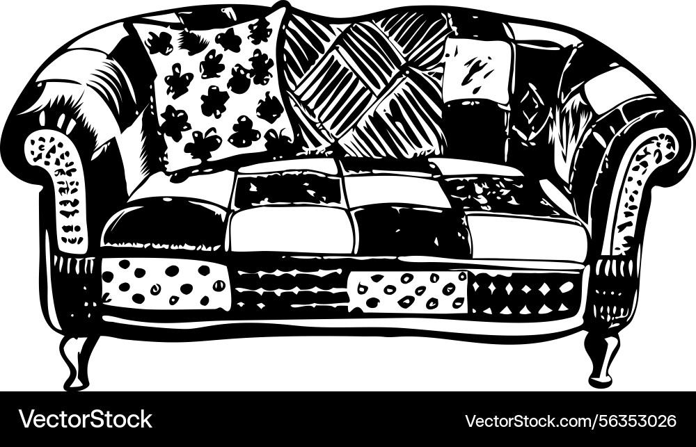 Patchwork sofa Vector Image