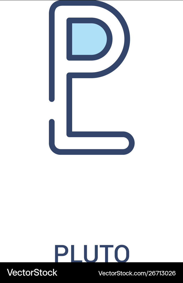 Pluto concept 2 colored icon simple line element Pluto concept 2 colored icon simple line element vector image