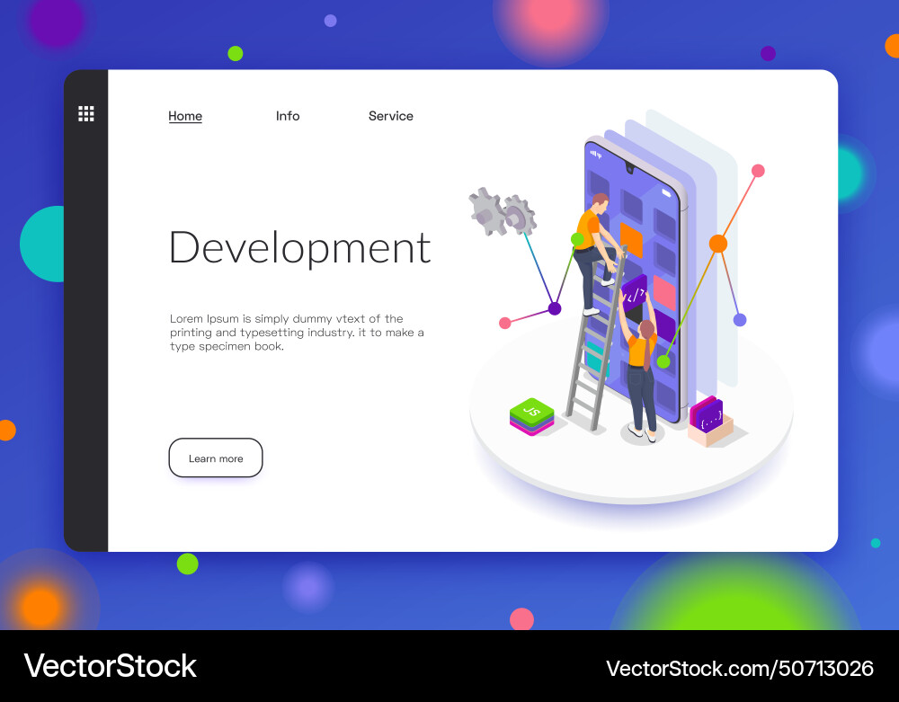 Programming coding development isometric banner Programming coding development isometric banner vector image
