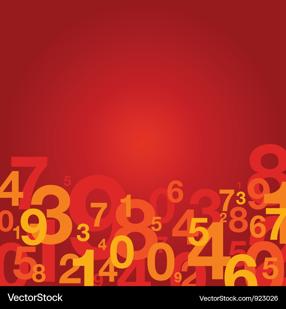 Red Number Background vector image