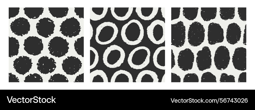 Seamless abstract patterns set with organic rough Seamless abstract patterns set with organic rough vector image