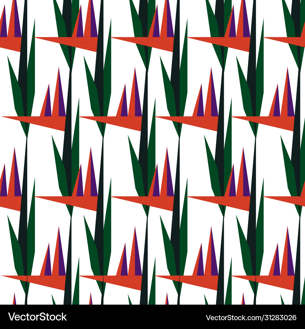 Seamless geometric triangular flower pattern Vector Image