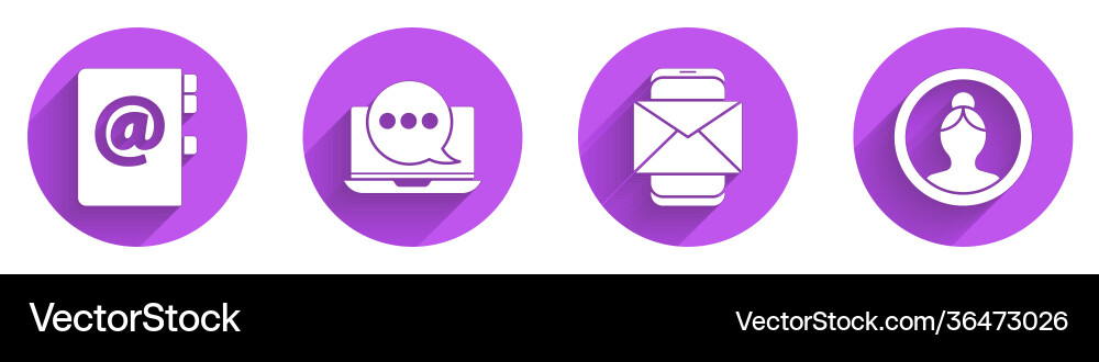 Set address book chat messages notification Set address book chat messages notification vector image