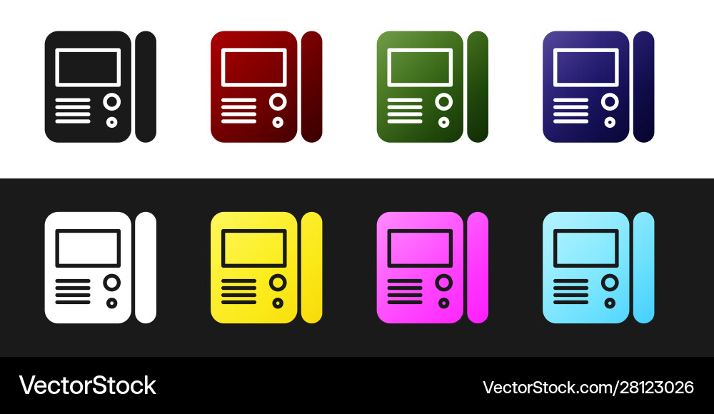 Set house intercom system icon isolated on black Set house intercom system icon isolated on black vector image