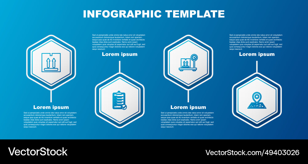 Set line cardboard box with traffic verification Set line cardboard box with traffic verification vector image