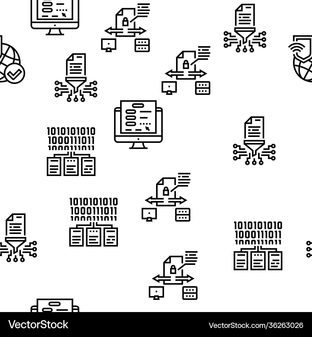 Ssh sftp file transfer protocol icons set Ssh sftp file transfer protocol icons set vector image