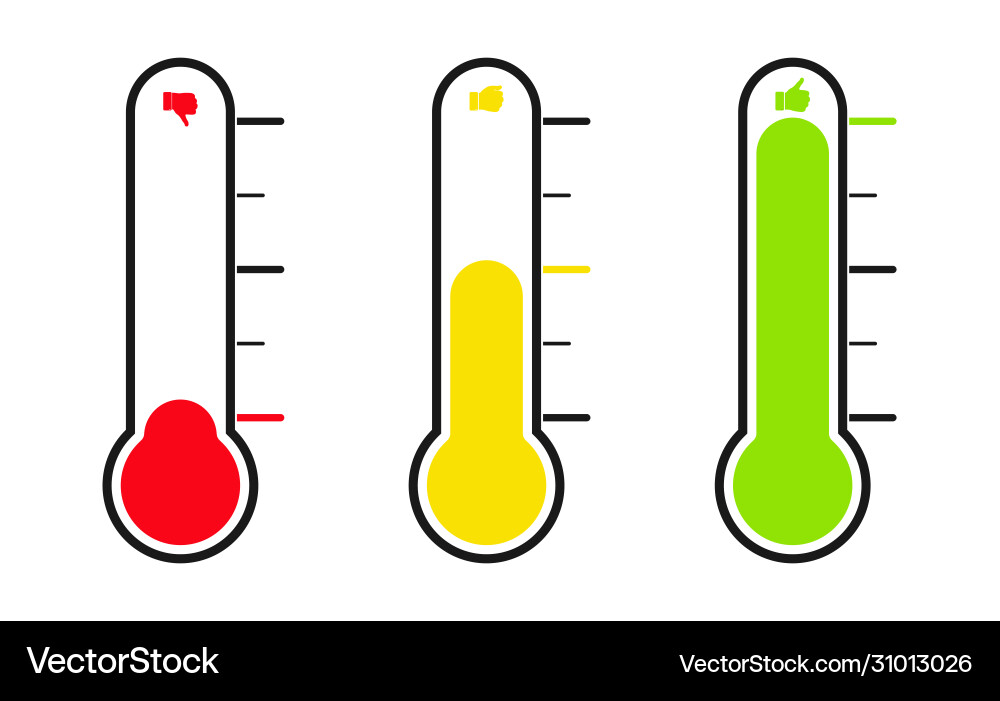 Thermometer with varying degrees temperature vector image