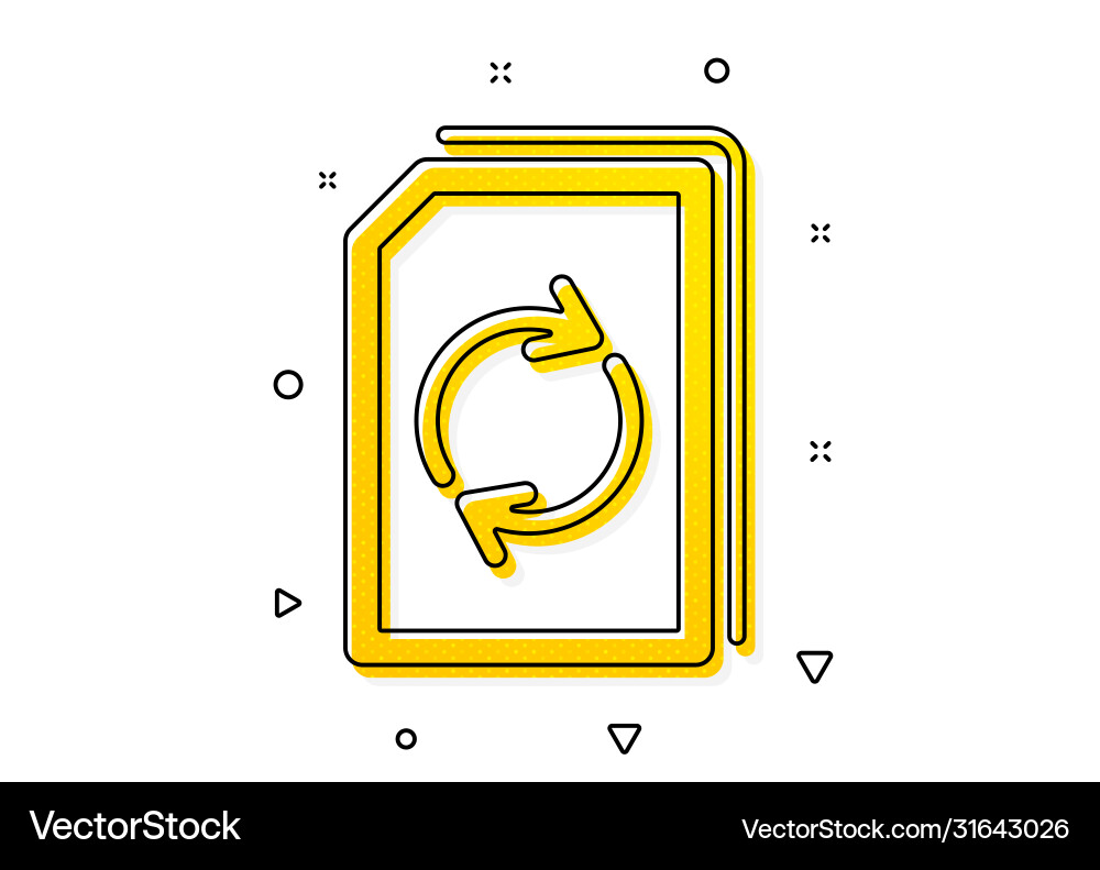 Update document icon refresh file sign vector image