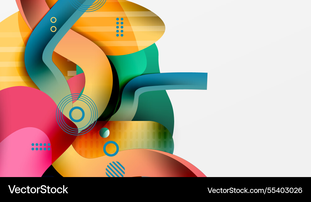 Vibrant abstract background overlapping shapes Vector Image