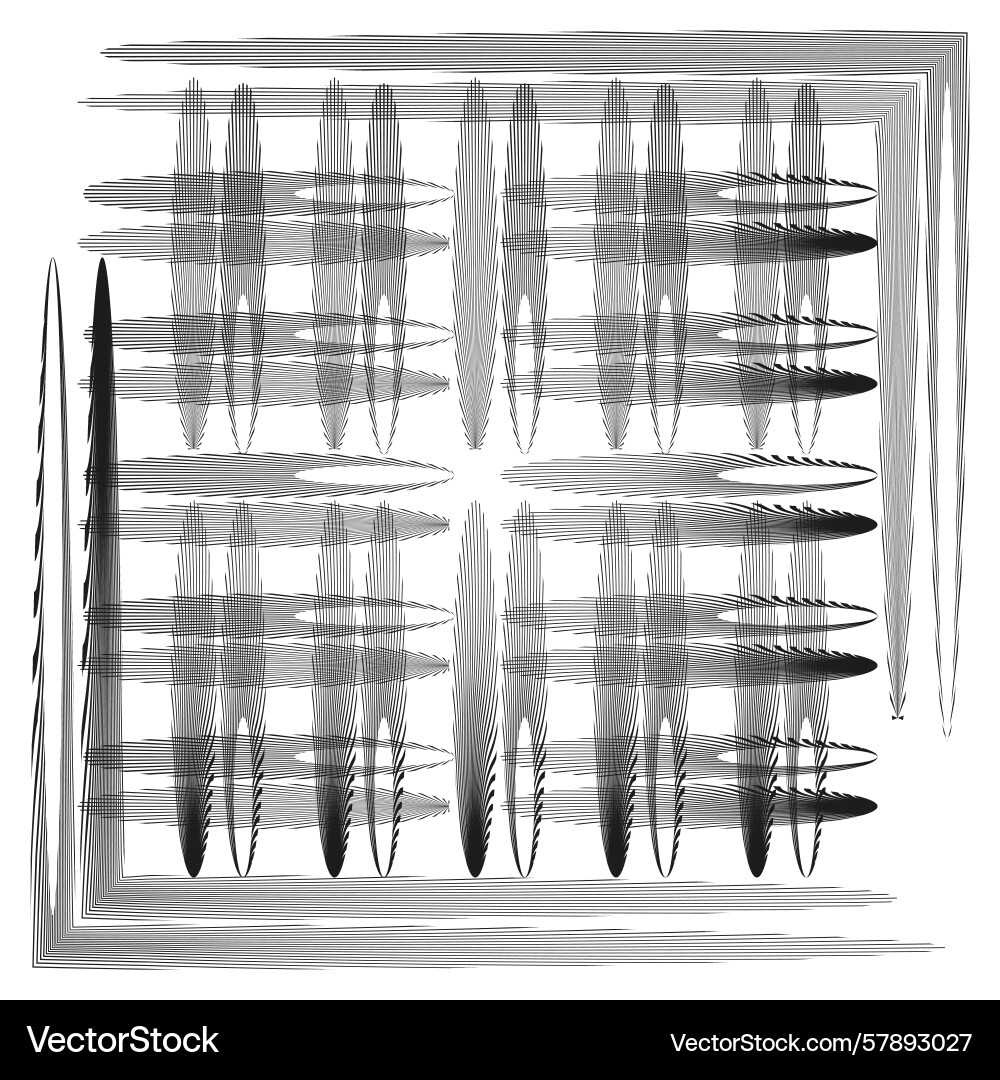 Abstract striped pattern intersecting line Vector Image