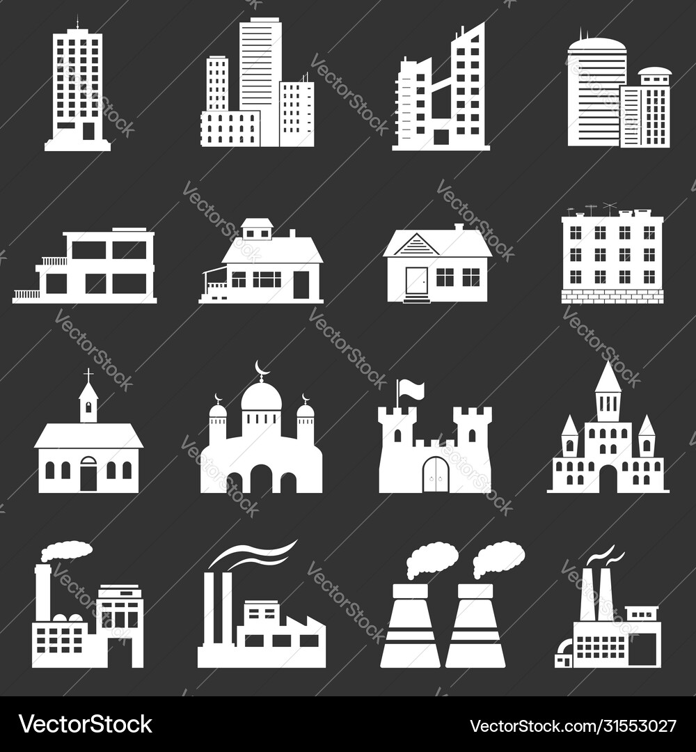 Building icons set Building icons set vector image